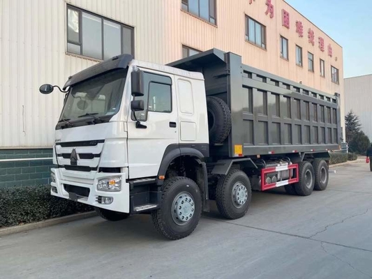 घाना तंजानिया जाम्बिया जिम्बाब्वे में SINOTRUK HOWO 8X4 U शेप डंप बॉक्स ट्रक