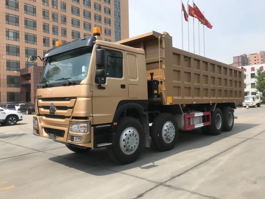 घाना तंजानिया जाम्बिया जिम्बाब्वे में SINOTRUK HOWO 8X4 U शेप डंप बॉक्स ट्रक