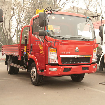Sinotruk HOWO 4x2 ट्रक माउंटेड टेलीस्कोपिक क्रेन हुक फोल्डिंग आर्म लिफ्टिंग ट्रक