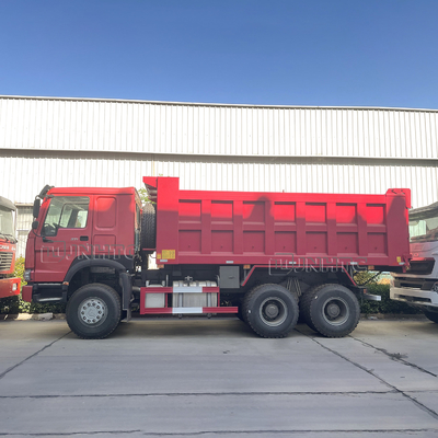 HOWO 6x4 टेन व्हील्स हैवी ड्यूटी डंप ट्रक 371hp 30 टन 18 क्यूबिक
