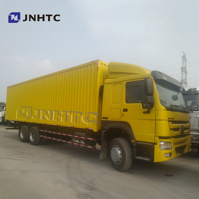 Sinotruk HOWO EURO2 कार्गो वैन ट्रक 10 पहियों A7 ​​लॉरी माल परिवहन ट्रक