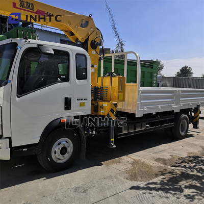 Sinotruk Howo 4X2 लाइट टेलीस्कोपिंग बूम क्रेन ट्रक 5 टन