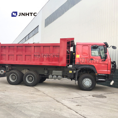 लाल रंग 336hp Sinotruk Howo डंप ट्रक 10 पहियों और 18m3 क्षमता के साथ