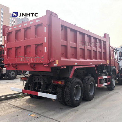 लाल रंग 336hp Sinotruk Howo डंप ट्रक 10 पहियों और 18m3 क्षमता के साथ