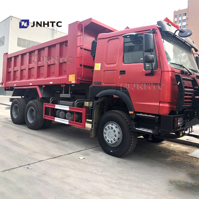 लाल रंग 336hp Sinotruk Howo डंप ट्रक 10 पहियों और 18m3 क्षमता के साथ