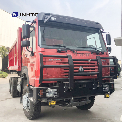 लाल रंग 336hp Sinotruk Howo डंप ट्रक 10 पहियों और 18m3 क्षमता के साथ