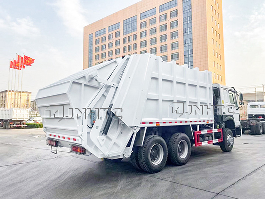 6x4 10 पहिए 16CBM वेस्ट कॉम्पेक्टर ट्रक हैंगिंग बकेट