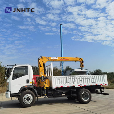 Sinotruk Howo Homan 6 व्हील 4x2 ड्रॉपसाइड कार्गो ट्रक 3.2t क्रेन के साथ