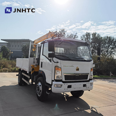 Sinotruk Howo Homan 6 व्हील 4x2 ड्रॉपसाइड कार्गो ट्रक 3.2t क्रेन के साथ