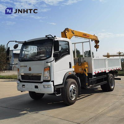 Sinotruk Howo Homan 6 व्हील 4x2 ड्रॉपसाइड कार्गो ट्रक 3.2t क्रेन के साथ