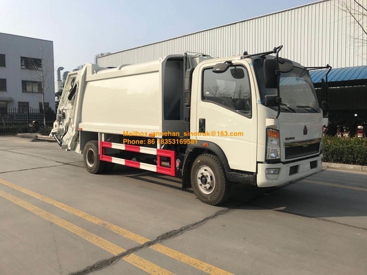 4x2 6 टायर्स कंप्रेसर गार्बेज ट्रक ऑफ सिनोट्रुक हॉवो 7M3-10M3