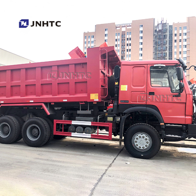लाल रंग 336hp Sinotruk Howo डंप ट्रक 10 पहियों और 18m3 क्षमता के साथ